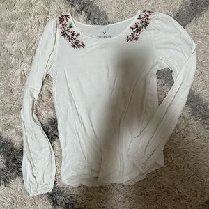 Soft and sexy embroidered floral long sleeve